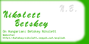 nikolett betskey business card